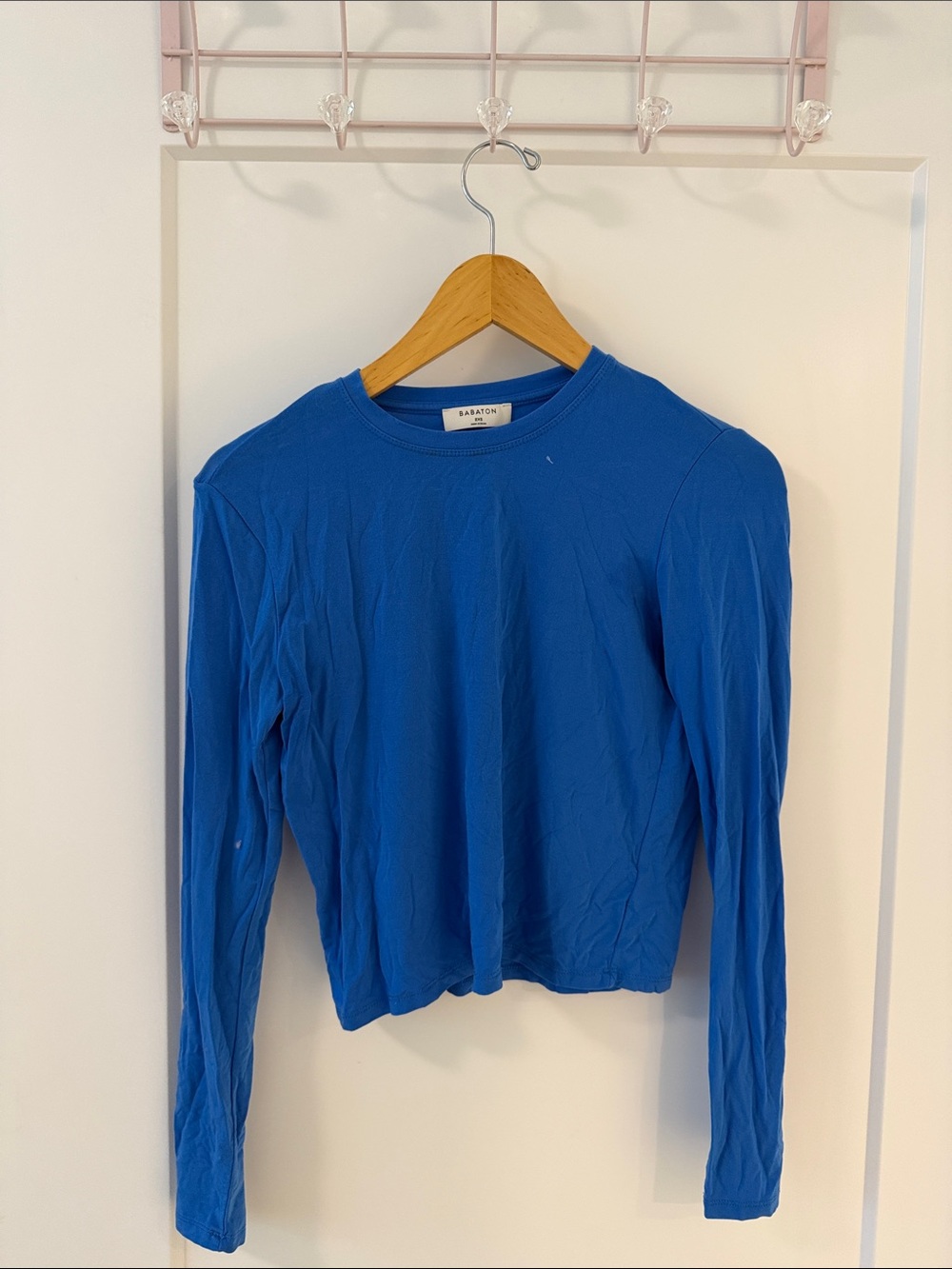 Babaton Bright Blue Long Sleeve Crewneck Top